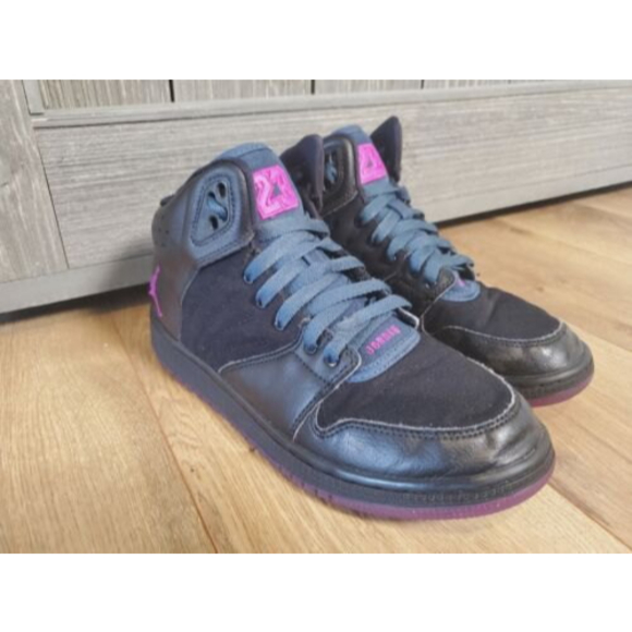 Air Jordan 1 Flight 4 Black Blue Purple Basketball Shoe Sneaker 8 W 828245-054 - Picture 2 of 9
